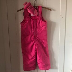 The Children's Place Bright Pink Snow Bib  Overalls